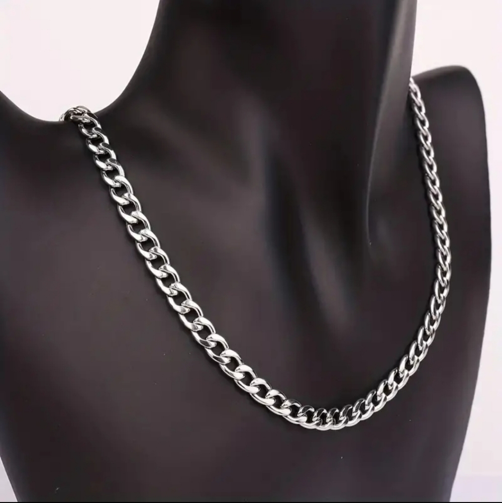2 Pcs/Set Necklace Bracelet For Men/Women,Classic Fashion Y2k Stainless Steel. - Picture 3 of 12